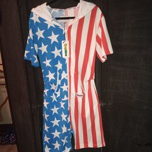 Star Spangled terry cloth(esque) onesie